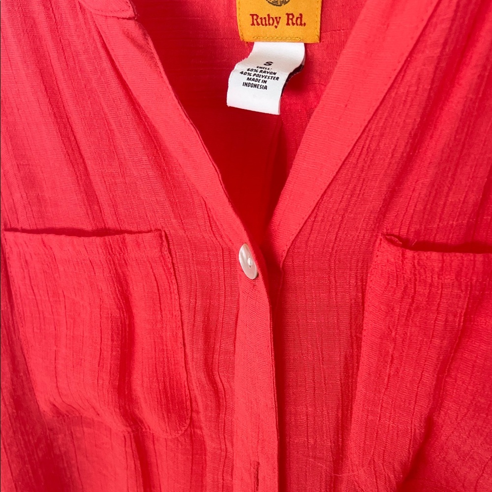 Ruby Rd. Scarlet Button-Up Blouse - Picture 6 of 6